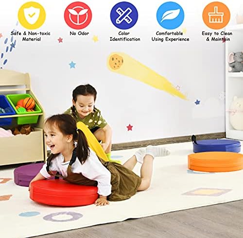 Costzon 6-Piece 15 Inch Kids Floor Cushion with Handle 1