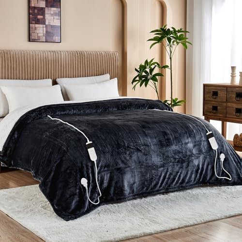 Cushious Heated Blanket Throw - 10 Heat Levels 8-Hour Auto Off