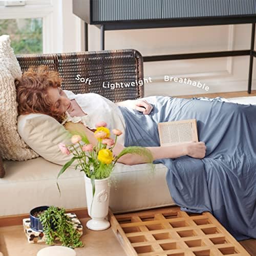 Bedsure Cooling Blanket 50x70 Navy Blue for Hot Sleepers