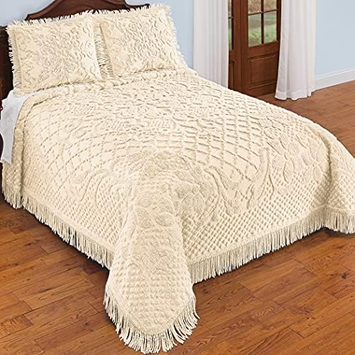 Collections Etc Diamond Pattern Bella Chenille Bedspread - Machine Wash