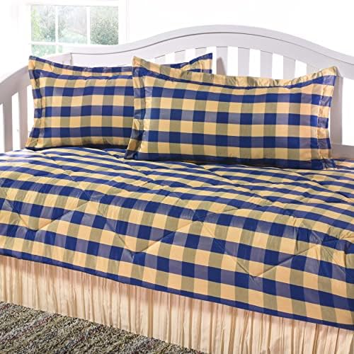 Overstock Checkers Blue Gold Daybed Set