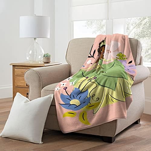Northwest Princess and The Frog Micro Raschel Throw Blanket - Blossoming Tiana
