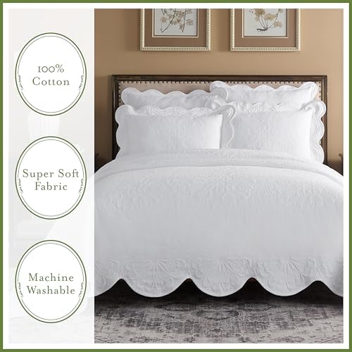 Charleston Estate Floral Matelasse Coverlet 100 Cotton
