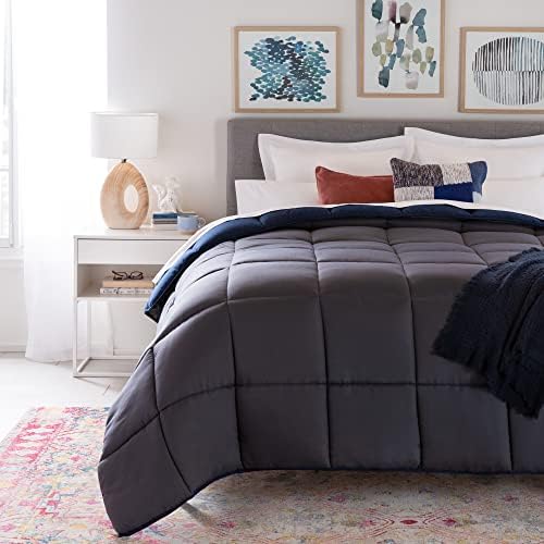 Linenspa Reversible Down Alternative Comforter - Twin XL NavyGraphite 1