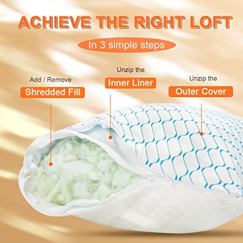 VAINOC Memory Foam Pillow Set of 2 with Cooling Cover