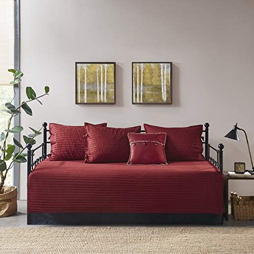 Madison Park Reversible Daybed Cover Set Plaid Red 75x39