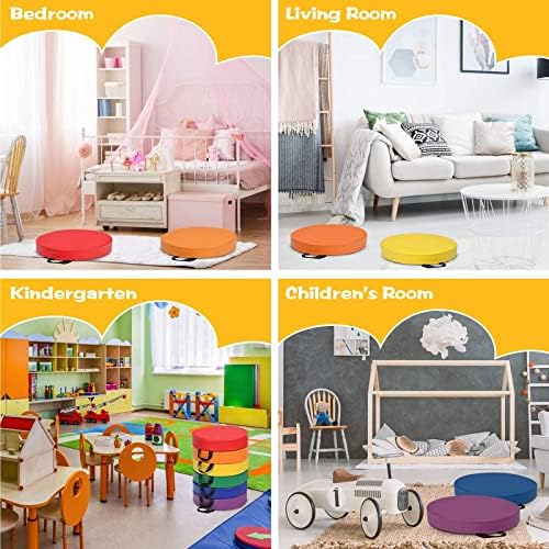 Giantex 6 Pcs 15 Round Floor Cushions with Handles
