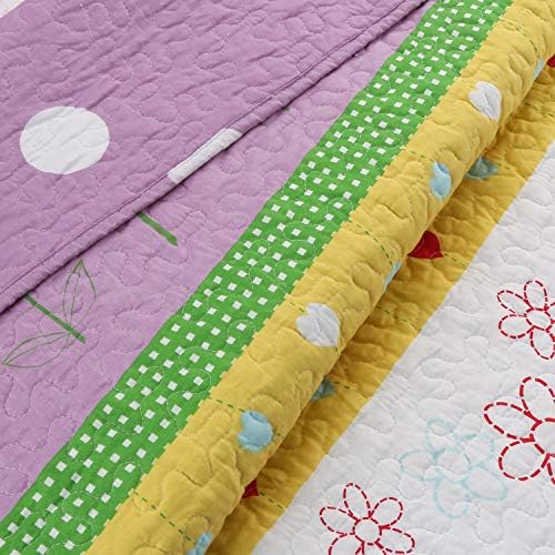 Cozy Line Home Fashions Floral Heart Print Reversible Quilt Set