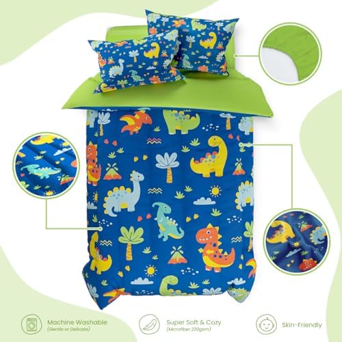 SANDJEST Dinosaur Duvet Cover Set Full Size for Kids