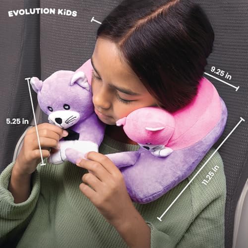 Cabeau Kids Travel Pillow Kitten Design 360 Comfort