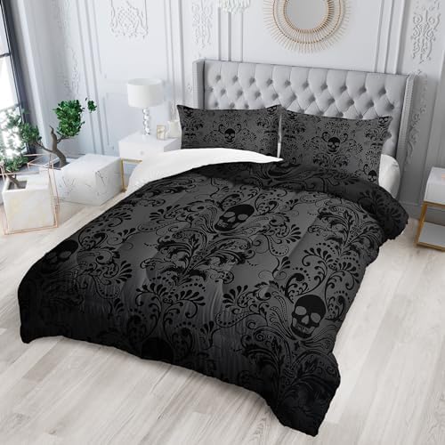Skull Comforter Set Queen Size with 3D Printed Design