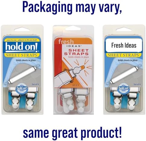 Levinsohn Fresh Ideas Bed Sheet Straps 4-Pack White