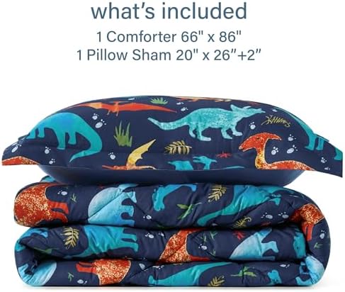Twin Dinosaur Kids Comforter Set for Boys - 2 Pieces
