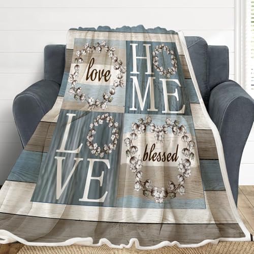 Rustic Floral Sweet Love Throw Blanket 50x60 Inches