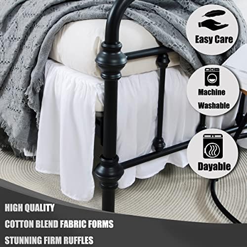 TSUTOMI Queen Bed Skirt 14 Inch Drop Ruffled Microfiber