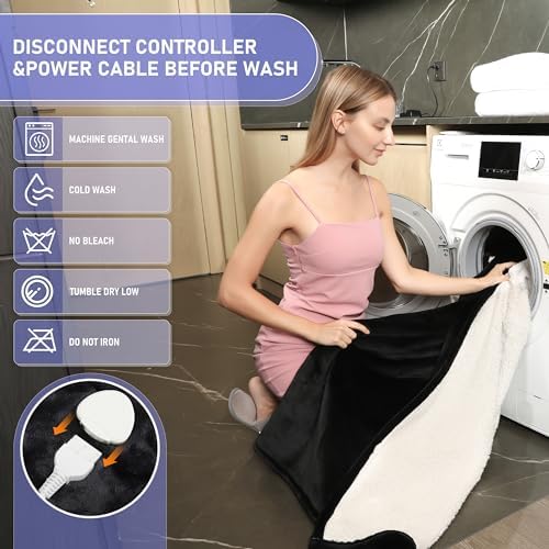 Cushious Heated Blanket Throw - 10 Heat Levels 8-Hour Auto Off