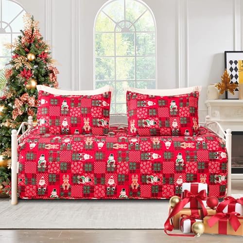 Jarson 3-Piece Christmas Daybed Cover Set Red