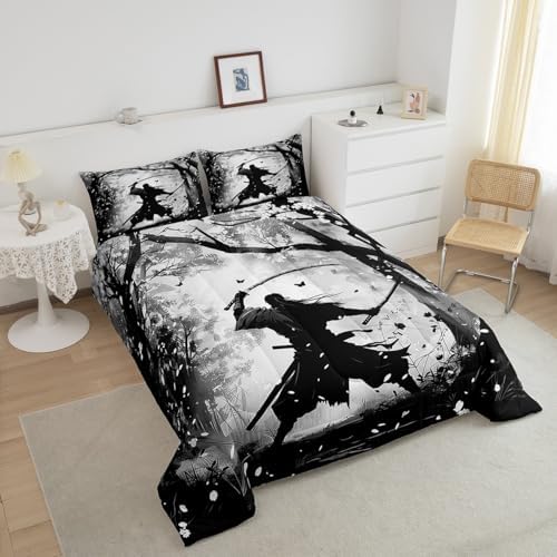 Erosebridal 7-Piece Samurai Print Comforter Set