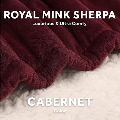 Sunbeam Royal Mink Sherpa Heated Throw 4 Heat Settings