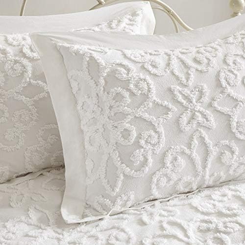 Madison Park Daybed Cover Set - 5 Piece Tufted Chenille Medallion Off White
