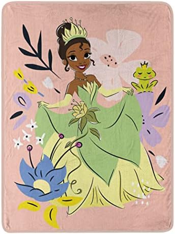 Northwest Princess and The Frog Micro Raschel Throw Blanket - Blossoming Tiana