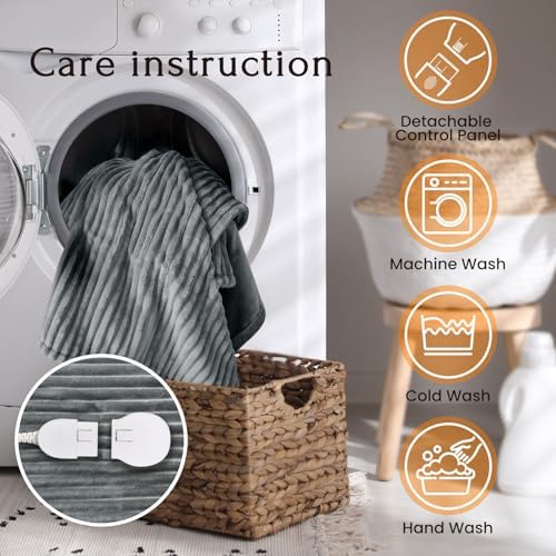 Blunique Heated Blanket Electric Throw 50x60 Inches Sherpa Fleece