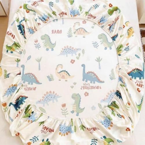 3 Pieces Cute Dinosaur Fitted Bed Sheet Set for Kids