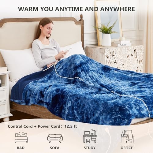 Homemate Heated Blanket - 50x60 Electric Throw with 10 Heat Levels and Auto-Off