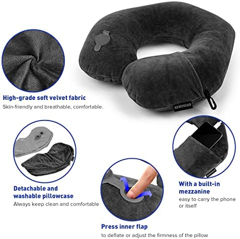 Rewondah Inflatable Travel Pillow for Flights and Trips