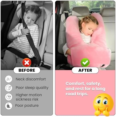 MOAOO Travel Pillow for Kids and Adults Pink