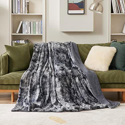Bedsure Sherpa Fluffy Blanket - Twin Size Tie Dye 60x80 Inches