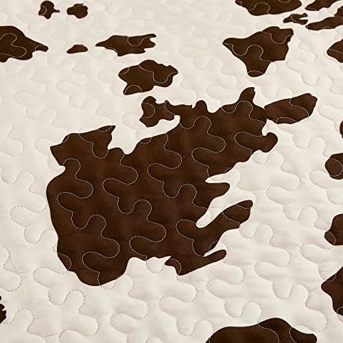 Linen Mart Southwestern Rustic Cowhide Quilt Set - Queen 3 Piece