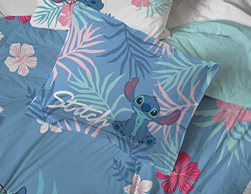 Jay Franco Disney Lilo Stitch Comforter Set - Reversible Microfiber