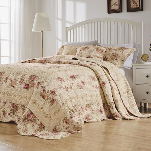 Greenland Home Antique Rose 100 Cotton Bedspread Set Queen 1