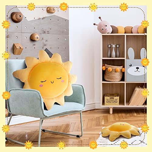 Juexica 2 Pcs Sun Shaped Plush Throw Pillows