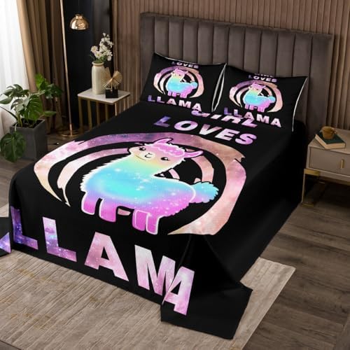 Feelyou Cute Llama Coverlet Set for Kids 1