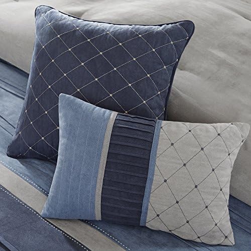 Madison Park Collins Comforter Set Cal King Blue Grey