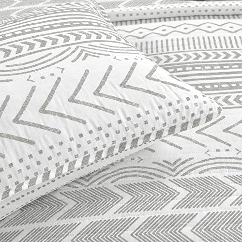 Lush Decor Hygge Geo Striped King Quilt Set