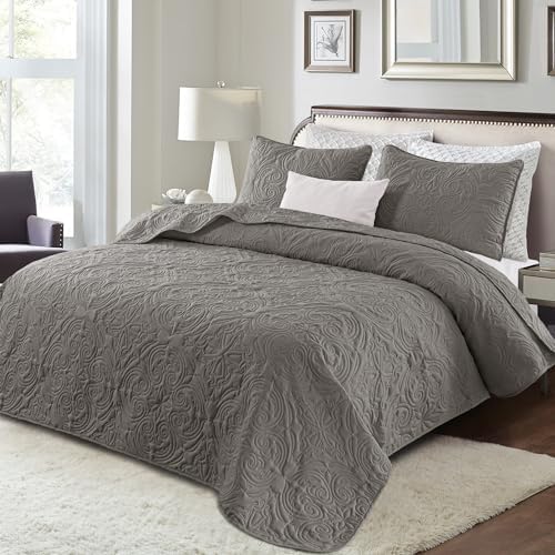 Exclusivo Mezcla Quilt Set Full Queen Size Grey