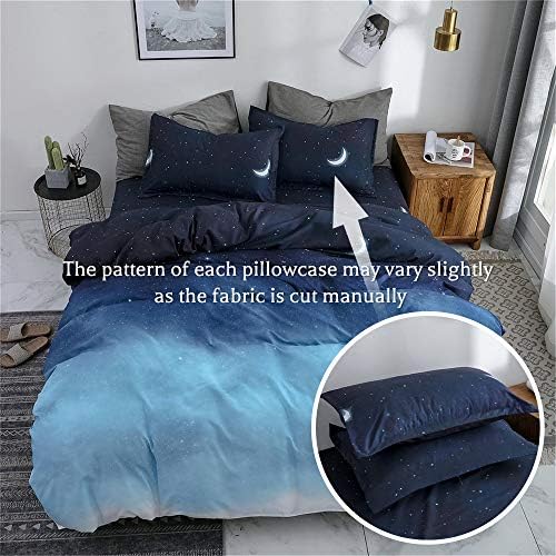 HYPREST Kids Duvet Cover Set Twin 2 Pcs Space Galaxy Print