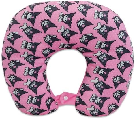 Kuromi Travel Pillow Set for Kids - Includes Pillow Tattoos Stickers