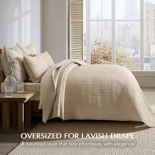 EVERGRACEHOME Cotton Sateen Quilt Set Queen Size