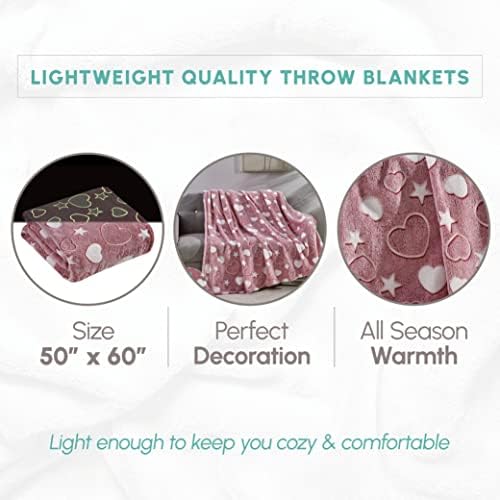 Elegant Comfort Glow in The Dark Throw Blanket - 50x60 Inches