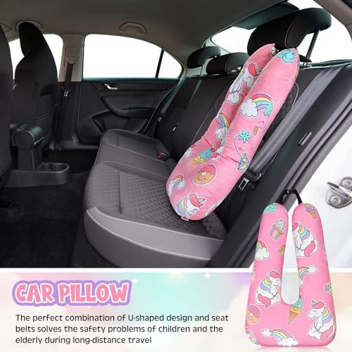 Barydat Pink Unicorn U Shaped Travel Pillow for Adults