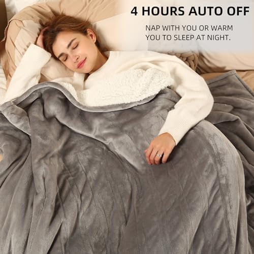 ESTINGO Heated Throw Blanket 50x60 5 Heat Levels 4H Auto Off