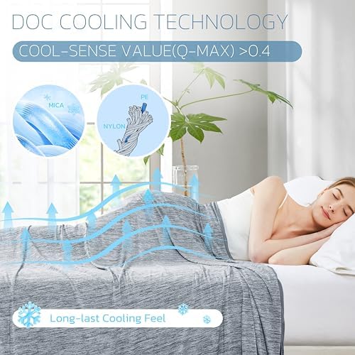 Degrees of Comfort Cooling Blanket Queen Size Grey