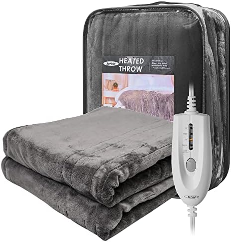 SUNVIVI Heated Throw Blanket 50x60 Grey
