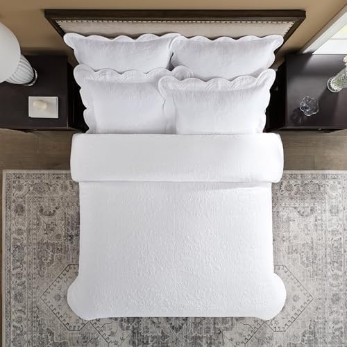 Charleston Estate Floral Matelasse Coverlet 100 Cotton