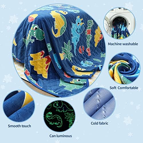 Glow in the Dark Dinosaur Cooling Blanket for Kids