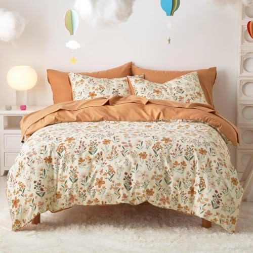 Wake In Cloud - Floral Comforter Set for Girls